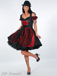 Minidirndl Polly schwarz-rot