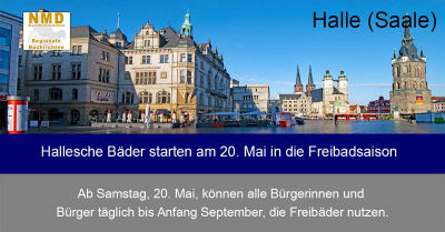 Halle (Saale) - Hallesche Bäder starten am 20. Mai in die Freibadsaison