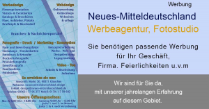 Werbung - Sie benötigen passende Werbung für Ihr Geschäft, Firma. Feierlichkeiten u.v.m