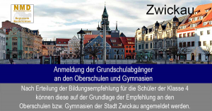 Zwickau - Anmeldung der Grundschulabgänger an den Oberschulen und Gymnasien