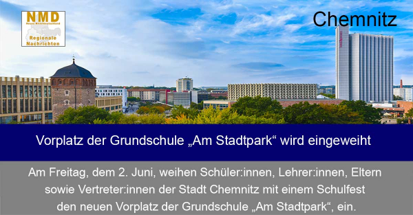 Chemnitz - Vorplatz der Grundschule „Am Stadtpark“ wird eingeweiht